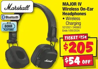 JB Hi-Fi MAJOR IV Wireless On-Ear Headphones offer