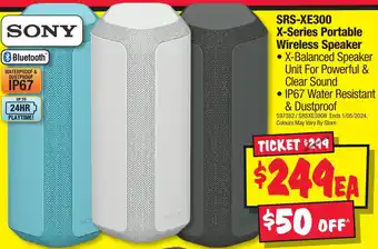 JB Hi-Fi SONY SRS-XE300 X-Series Portable Wireless Speaker offer