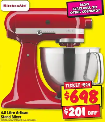 JB Hi-Fi KitchenAid 4.8 Litre Artisan Stand Mixer offer