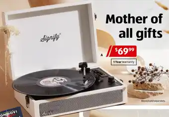 ALDI Vintage Turntable offer