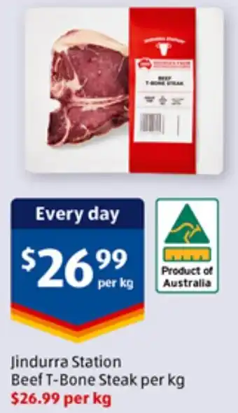 ALDI Jindurra Station Beef T-Bone Steak offer