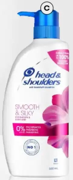 BIG W Head & Shoulders Smooth & Silky Anti Dandruff Shampoo 660ml offer