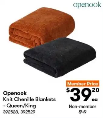 BIG W Openook Knit Chenille Blankets - Queen/King offer