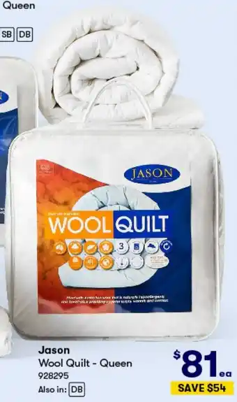 BIG W Jason Wool Quilt - Queen offer