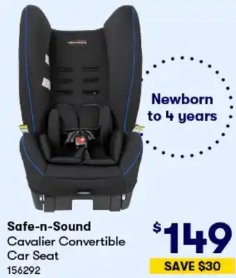 BIG W Safe-n-Sound Cavalier Convertible Car Seat offer