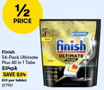 BIG W Finish 56-Pack Ultimate Plus All in 1 Tabs offer