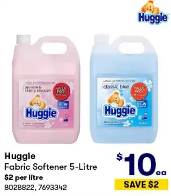 BIG W Huggie Fabric Softener 5-Litre offer