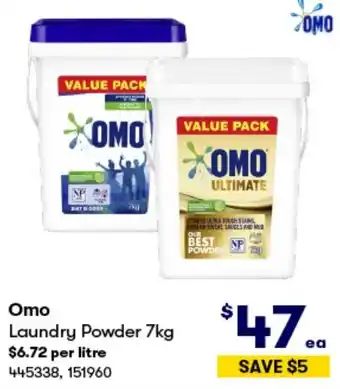 BIG W Omo Laundry Powder 7kg offer