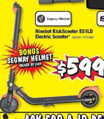 JB Hi-Fi Ninebot KickScooter ES1LD Electric Scooter offer