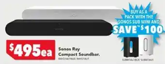 Harvey Norman Sonos Ray Compact Soundbar. offer