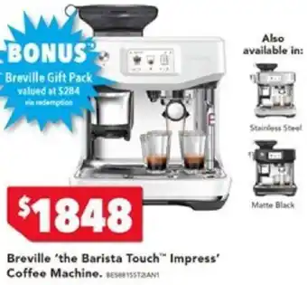 Harvey Norman Breville 'the Barista Touch Impress' Coffee Machine offer