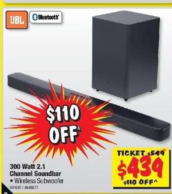 JB Hi-Fi 300 Watt 2.1 Channel Soundbar offer