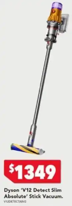 Harvey Norman Dyson 'V12 Detect Slim Absolute' Stick Vacuum. offer