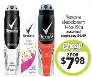 Cheap as Chips Rexona deodorant 145g-150g offer