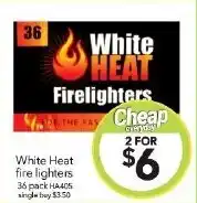 Cheap as Chips White Heat fire lighters offer