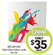 Cheap as Chips art canvas 100x100cm 40mm wide offer