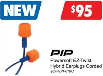 PIP Powersoft EZ-Twist Hybrid Earplugs Corded