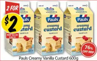 NQR Pauls Creamy Vanilla Custard 600g offer