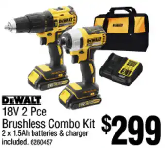 Bunnings DEWALT 18V 2 Pce Brushless Combo Kit offer