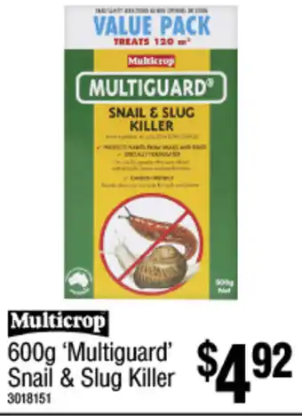 Bunnings Multicrop 600g 'Multiguard' Snail & Slug Killer offer