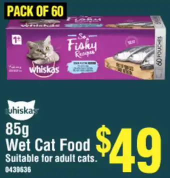 Bunnings whiskas 85g Wet Cat Food offer