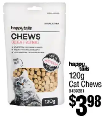 Bunnings happytails 120g Cat Chews offer