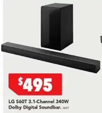 Harvey Norman LG S60T 3.1-Channel 340W Dolby Digital Soundbar offer