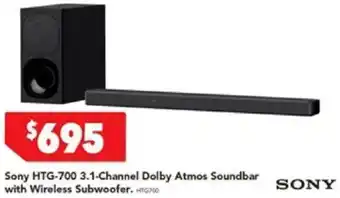 Harvey Norman Sony HTG-700 3.1-Channel Dolby Atmos Soundbar with Wireless Subwoofer offer