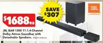 Harvey Norman JBL BAR 1300 11.1.4-Channel Dolby Atmos Soundbar with Detachable Speakers offer