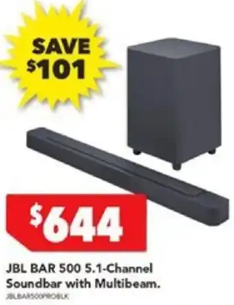 Harvey Norman JBL BAR 500 5.1-Channel Soundbar with Multibeam offer