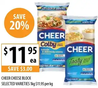 Supabarn CHEER CHEESE BLOCK 1kg offer