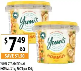 Supabarn YUMI'S TRADITIONAL HOMMUS 1kg offer