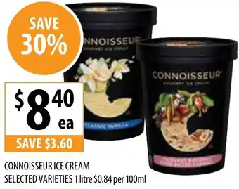 Supabarn CONNOISSEUR ICE CREAM 1litre offer