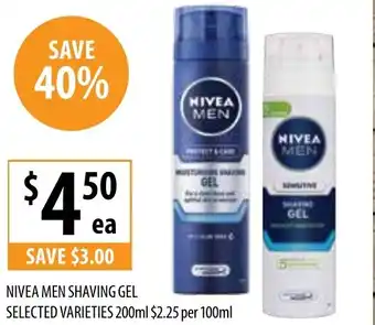Supabarn NIVEA MEN SHAVING GEL 200ml offer