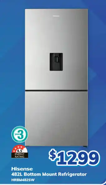 Bi-Rite Hisense - 482L Bottom Mount Refrigerator offer