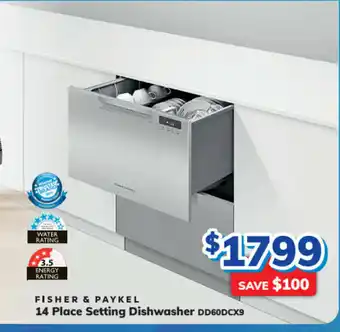 Bi-Rite Fisher & Paykel - 14 Place Dishwasher offer