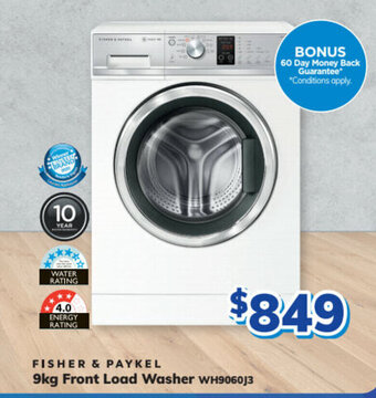 Bi-Rite Fisher & Paykel - 9kg Front Load Washer offer