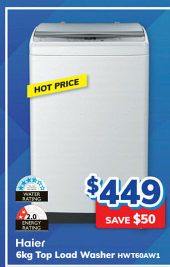 Bi-Rite Haier - 6kg Top Load Washer offer