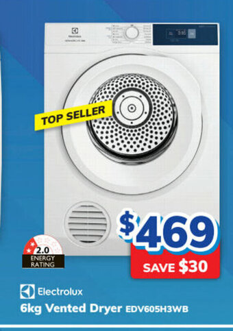 Bi-Rite Electrolux - 6kg Vented Dryer offer