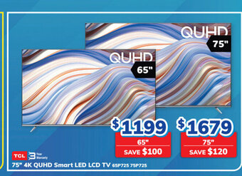 Bi-Rite TCL - 75" 4K QUHD Smart LED LCD TV offer