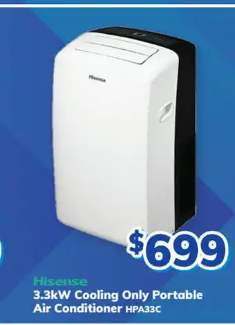 Bi-Rite Hisense - 3.3kW Cooling Only Portable Air Conditioner offer