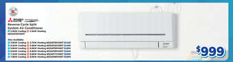 Bi-Rite Mitsubishi Electric Reverse Cycle Split System Air Conditioner - 2.5kw Cooling / 3.2kw Heating offer