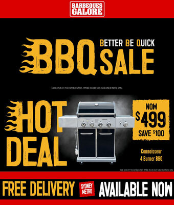 Barbeques Galore Connoisseur 4 Burner BBQ offer