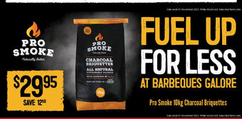 Barbeques Galore Pro Smoke 10kg Charcoal Briquettes offer