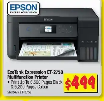 JB Hi-Fi Epson EcoTank Expression ET-2750 Multifunction Printer offer