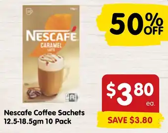 Spar Nescafe Coffee Sachets 12.5-18.5gm 10 Pack offer