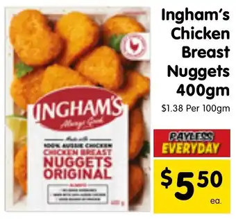 Spar Ingham's Chicken Breast Nuggets 400gm offer