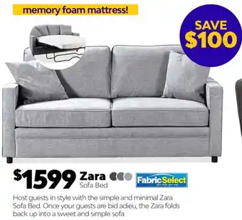 ComfortStyle Furniture & Bedding Zara Sofa Bed offer