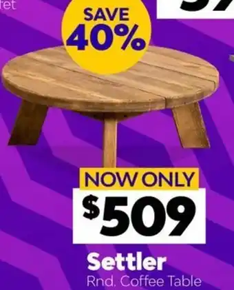 ComfortStyle Furniture & Bedding Settler Rnd. Coffee Table offer