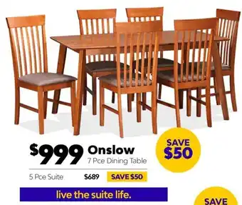 ComfortStyle Furniture & Bedding Onslow 7 Pce Dining Table offer